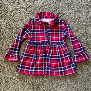 Girls Little Lass Red and Blue Plaid Dress